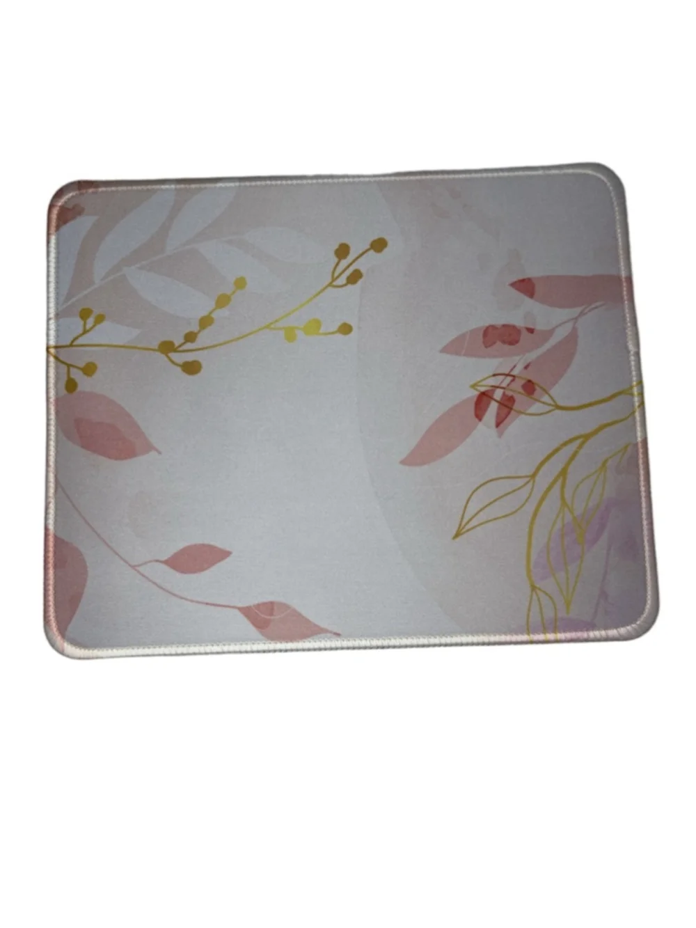 Mouse Pad White Pink Floral